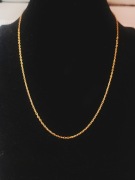 Łańcuszek Złoty Cienki Tradycyjny Splot 45+5 cm