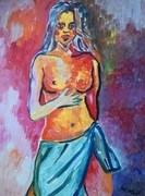 obraz olejny naga kobieta akt ekspresjonizm 