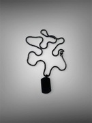 Naszyjnik stal nierdzewna czarny nieśmiertelnik 60 cm