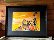 Afrykański obraz z Ghany sygnatura 3EL