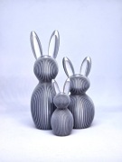 Wielkanocne zające 3 sztuki srebrne