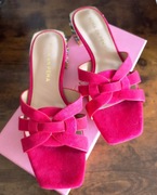 Czerwone zamszowe skórzane klapki Alma En Pena 38 skóra naturalna 