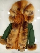 CUDO ZIMOWA KURTKA PARKA NATURALNE FUTRO LISA XS