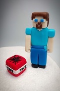 Figurki z masy cukrowej z gry Minecraft Steve+TNT Toppery na tort 2 sztuki 