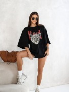 T-SHIRT DAMSKI BASIC LONG ROCK BAWEŁNA UNIWERSALNY POLSKA MARKA 