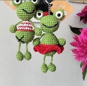 Komplet breloków szydełko HANDMADE i czerwone dodatki 