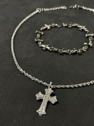 Zestaw biżuterii naszyjnik bransoletka drip emo streetwear y2kchrome hearts