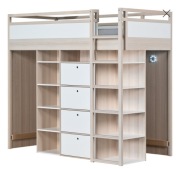 Łóżko piętrowe VOX Young z szafą i skrytką