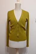 JIGSAW sweter kardigan limonkowy jedwab bawełna S