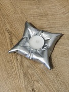 SREBRNY świecznik dekoracyjny imitacja PODUSZKI idealna dekoracja PREZENT