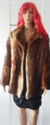 Futro naturalne rude cieniowane płaszcz kurtka kożuch VINTAGE 