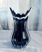 Wazon szklany, Bohemia, sygnowany Czechosłowacja, czasy prl vintage retro