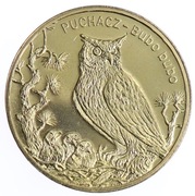 Moneta 2 zł Puchacz (łac. Bubo bubo)