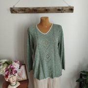 Miętowo-szałwiowy sweterek oversize L–XL , wygodny i stylowy