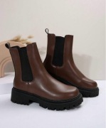 Brązowe botki na platformie SHEIN