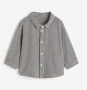 Elegancka Bawełniana koszula H&M czarno-biała 86cm, pepitka, okazjonalna 