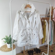 Kurtka parka biała 38 M Yessica by C&A ze stójką wiosenna 