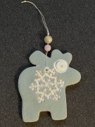 Świąteczny wisior zawieszka wisiorek Renifer rękodzieło wypalana glina