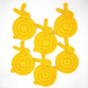 Podkładki kubek ZAJĄCZEK kpl 6 WIELKANOC szydełko