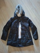 Kurtka parka futerko bardzo ciepła rozm.152 jak nowa, unisex