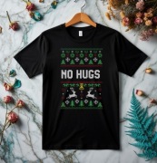 Świąteczna czarna męska koszulka 