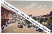 LWÓW LWIW LEMBERG Ulica Karola Ludwika trawmaj i dorożki, zieleń ob.1922