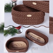 Koszyk na pieczywo i sztućce Zestaw koszyków pleciony