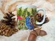 Jeżyk mazurek i źródło słoneczne ręcznie malowany kubek 270 ml.