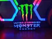 Lampka LED 3D MONSTER ENERGY – RGB – Dekoracja Gamingowa / Prezent