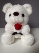 Biały miś walentynkowy z różą