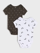 Body niemowlęce Sinsay 56 Białe czarne bawełna groszki kropki łuki tęcza 