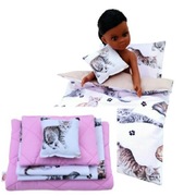 Poszewki + wkłady - Pościel Kotki dla lalki typu Paola, Barbie