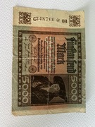 STARY banknot 5000 Marek niemieckich z 1922 r. seria G