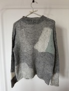 Zara sweter z ażurowej dzianiny ze wstawkami color block S