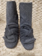 Zara super botki ,welniane ,ozdobna kokarda,41