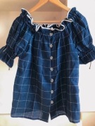 Nowa bluzka lniana 100% len hiszpanka 36 S boho kratka