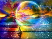 Haft diamentowy 5D dla dzieci – zestaw obraz Księżyc i kosmos