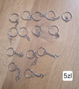 Breloki kółka do kluczy srebrne z łańcuszkiem zestaw do rękodzieła