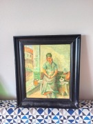 Obraz olejny na płótnie.Noncjusz Kawziński (?). Słupca malarz Żyd zag. 1938