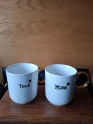 KUBEK KUBKI MAMA TATA HOME&YOU BIAŁY ZŁOTY