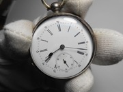 Duży zegarek Kieszonkowy, Kluczykowy, koperta  ze srebra - Ag. 