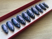 Ręcznie malowane sztuczne paznokcie, press on nails, tipsy handmade