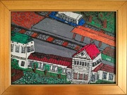 Obraz 20x30 – Dworzec Północny w Sosnowcu z Lukstorpedą – suchy pędzel