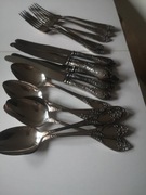 Sztućce,po6 szt. srebrne, łyżki, noże, widelce 