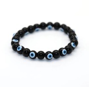 Czarna bransoletka z koralikami Nazar 8 mm