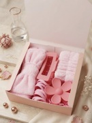 Różowy Zestaw Prezentowy SPA dla Niej – Opaska, Klamry, Gumki
