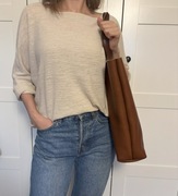 Brązowa torba skórzana shopper