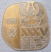 Stary medal Drukarnia Sztabu Generalnego Wojska 35 lat