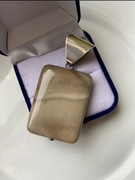 Duży srebrny wisior zawieszka wisiorek krzemień pasiasty srebro vintage