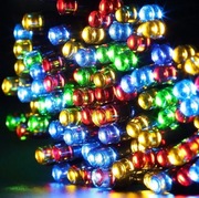 Światełka solarne wielobarwne 12 m 100led ledowe ogrodowe na balkon